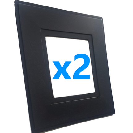 2 x Black Single Light Switch Socket Finger Plates Surround Wall Protector Cover