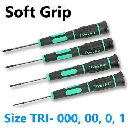 PRO'S KIT - SD-081G - TRI-WING Y-SHAPED Screwdriver Set - 4 Pcs Swivel Soft Grip