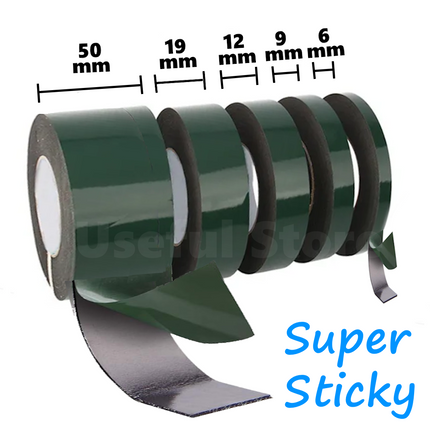 Number Plate Double Sided Tape 10 Meter Roll Sticky Foam Pads Self Adhesive