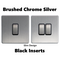 Brushed Chrome Steel Silver Sockets & Light Switches