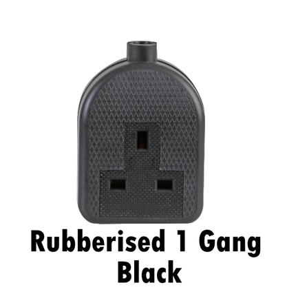 13 Amp Pro Elec 1 Gang Rubber Socket 13A Heavy Duty Mains Electrical PRO-ELEC