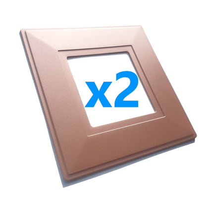 2x Rose Gold Light Switch Socket Finger Plates Surround Wall Protector Cover