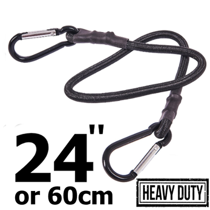 Heavy Duty Bungee Cords Carabiner Clips 24" 36" 48" or 72" Elasticated Tie Down