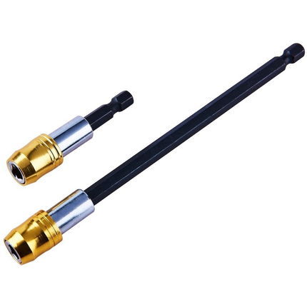 2x Magnetic Bit Holder 1/4" Hex Drive Bit Quick Release Extender 60mm & 150mm