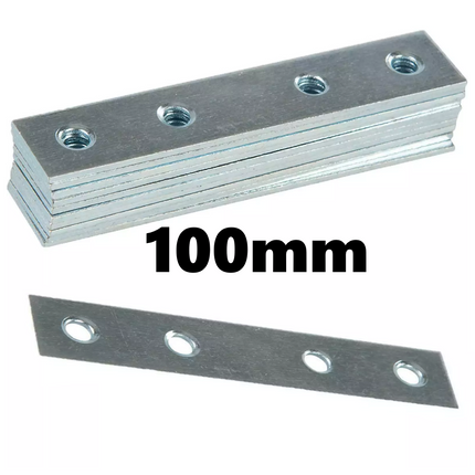 Steel Mending Fixing Plate Flat Brackets Straight Repair Braces Joining 100mm