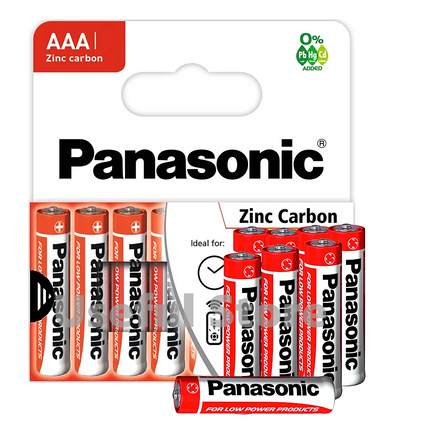 AAA Genuine PANASONIC Zinc Carbon Batteries - LR03 1.5V MN2400 New Long Expiry