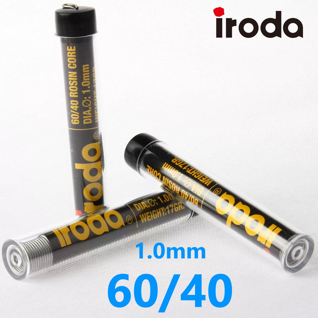 3x Iroda 60/40 Solder Wire Tube Tin Lead Rosin Flux Electrical Soldering 17g 1mm