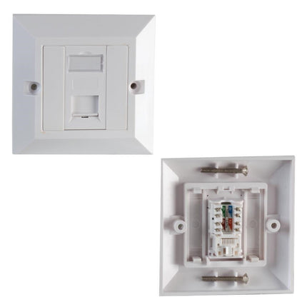 Single 1 Port CAT6 IDC Wall Outlet Face Plate 1 Way RJ45 Network Ethernet Socket