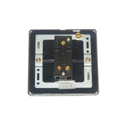 Screwless Slim Mirror Polished Chrome Light Switches & Sockets Black Inserts