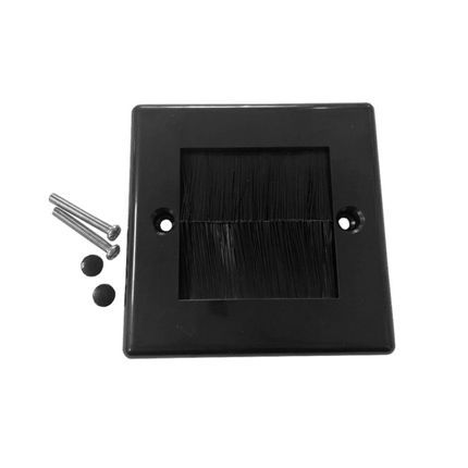 Brush Faceplate Cable Exit Entry Wall Socket Cover Face plate with Metal Strip