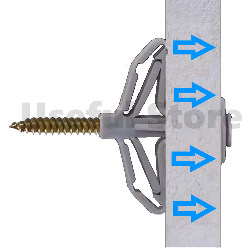 20 X Cavity Hollow Wall Plugs and Screws Set For Raw Plasterboard Nylon Fixings
