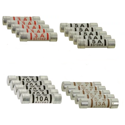 3A 5A 10A 13A  Fuse Domestic Cartridge Plug Household Mains 3 5 10 13 Amp Fuses