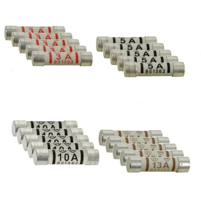 3A 5A 10A 13A  Fuse Domestic Cartridge Plug Household Mains 3 5 10 13 Amp Fuses