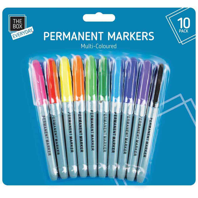 2x 10 Permanent Marker Pens Bullet Point Tip Colours Plastic Metal Card Glass