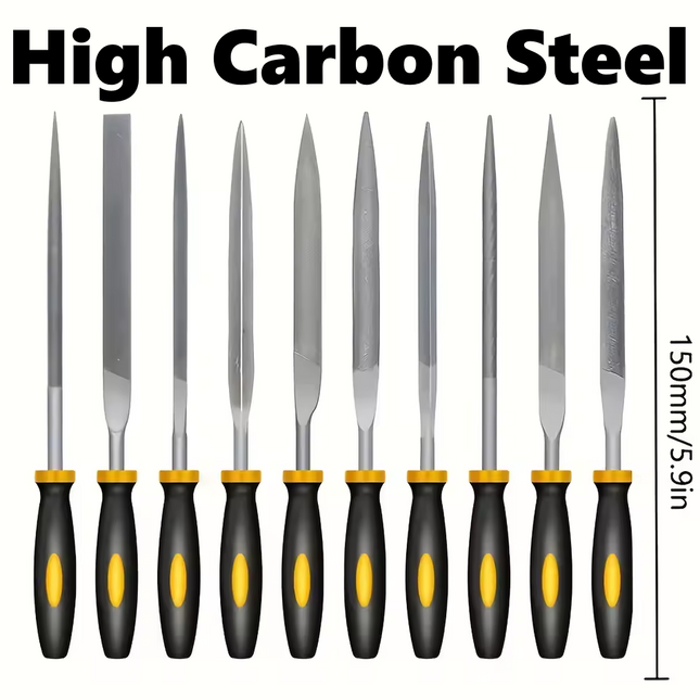 10PC Mini Needle File Set Precision Micro Files Craft Metal Work Jewellery Tools