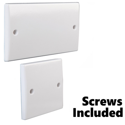 Rounded Single Double Gang Blanking Plate White Cover Light Switch Wall Socket