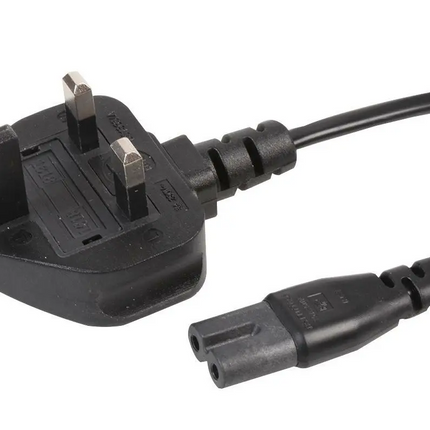 Figure 8 Mains Cable Power UK Lead Cord 3A Plug C7 Fig 8 IEC Xbox PS5 Laptop