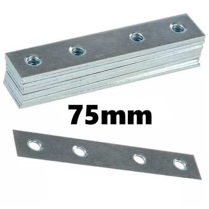 Steel Mending Fixing Plate Flat Brackets Straight Repair Braces Joining 75mm