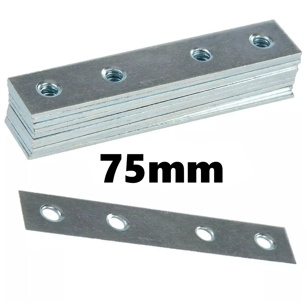 Steel Mending Fixing Plate Flat Brackets Straight Repair Braces Joining 75mm