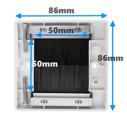 Cable Entry/Exit BRUSH Faceplate for Wall Outlet Single Gang Black & Black Brush