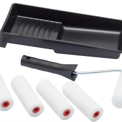 4" Inch Roller Set 7Pc Foam Mini Paint Roller Frame Set Painting Gloss & Satin