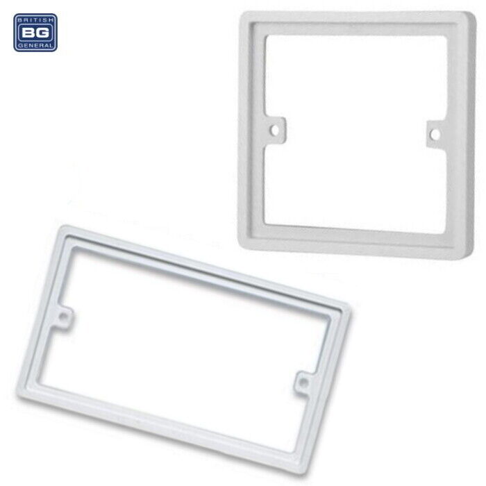 BG 10mm Single Double 1 / 2 Gang Spacer Frame Light Switch Socket Back Box Plate