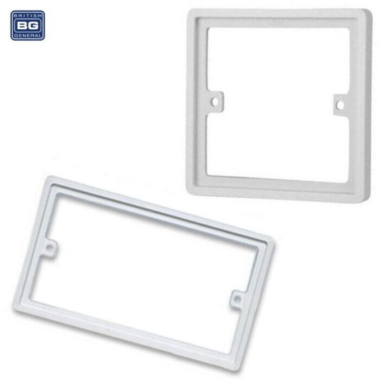 BG 10mm Single Double 1 / 2 Gang Spacer Frame Light Switch Socket Back Box Plate
