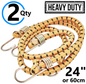 2x 24" Long Bungee Cords Wires Hooks Cables Straps Bungie Elastic Rope Tie