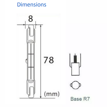 2 x Linear R7s 120W = 150W 78mm Halogen Floodlight Bulb Security Lamp Tube 240V