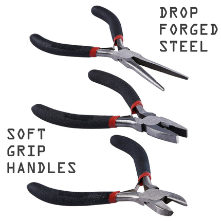 Mini Pliers Beading Jewellery Hobby Tools Set Combination Long Nose Flat Cutter