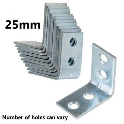 10x 25mm Corner Braces Right Angle L Shape Plate Fence Shelf Repair Brackets