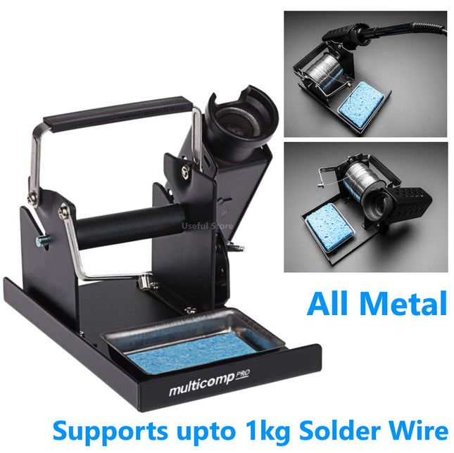 Soldering Iron Stand Station & Solder Reel Dispenser Holder with Cleaner Sponge