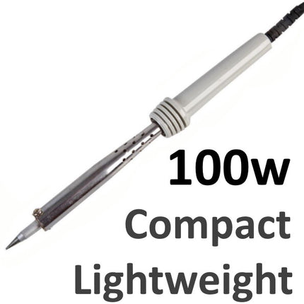 100W Soldering Iron Mains Electrical Compact Fine Point Tip UK Plug Fitted