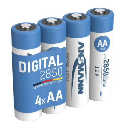 New 4x Ansmann Digital 2850mAh Rechargeable AA HR6 Batteries **High Capacity**