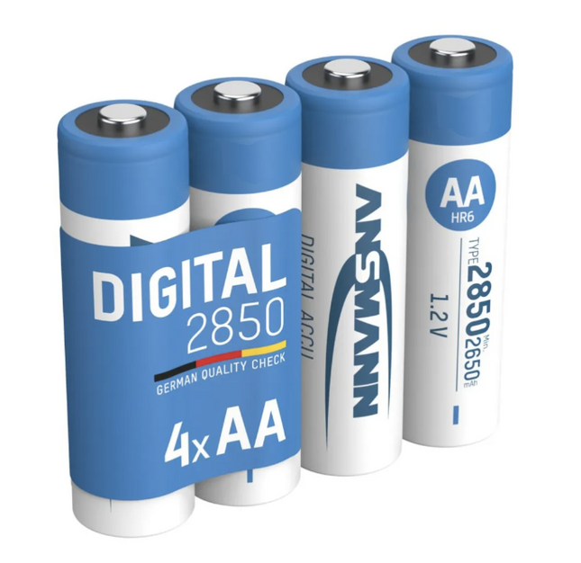 New 4x Ansmann Digital 2850mAh Rechargeable AA HR6 Batteries **High Capacity**
