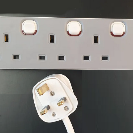 3 Gang Grey Mains Extension Lead 3 Way UK Power Sockets Switched 1m/2m/5m/10m