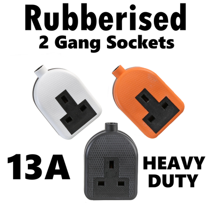 13 Amp Pro Elec 1 Gang Rubber Socket 13A Heavy Duty Mains Electrical PRO-ELEC