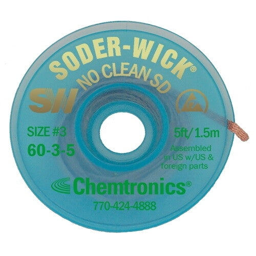 Chemtronics Soder-Wick Desoldering Braid Wick Solder remover 2.0mm No Clean Flux