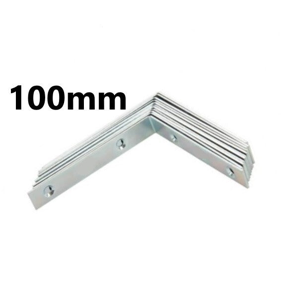 20x STEEL 90 DEGREE ANGLE BRACKETS 100mm Metal Braces Joist Corner Mending Plate