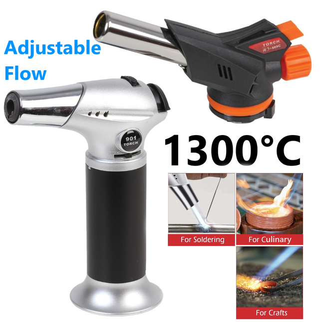 Blow Torch - Fits All Butane Tanks Refillable Kitchen Welding Soldering Lighter