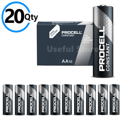 20 x AA Duracell batteries Procell Industrial Alkaline Battery Long Expiry UK