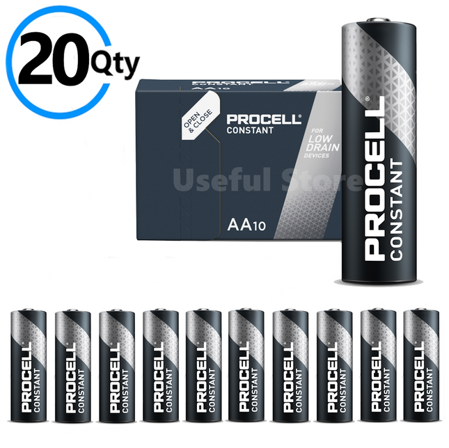 20 x AA Duracell batteries Procell Industrial Alkaline Battery Long Expiry UK