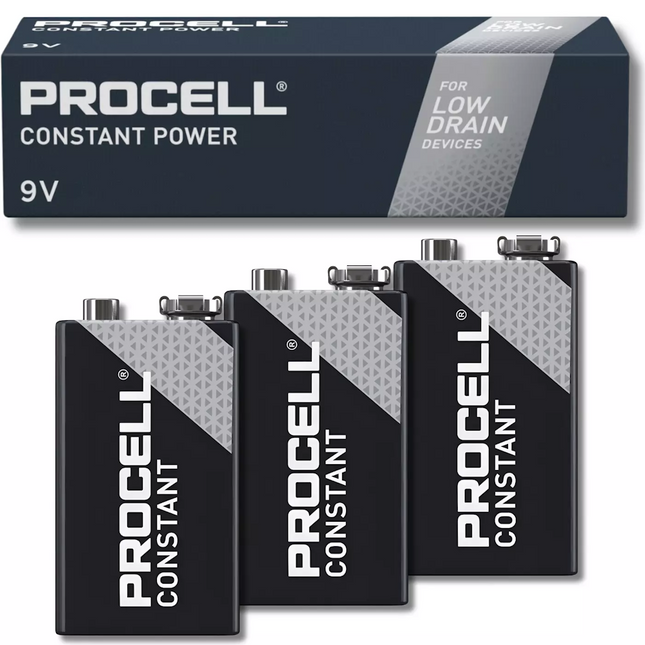 3x Duracell Procell 9V PP3 Block Alkaline Batteries MN1604 Industrial Exp 2029