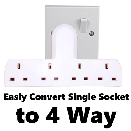 4 Gang Extension Socket Multi Plug 4 Way 13a Mains Power Adaptor UK STOCK UK