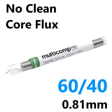 60/40 Tin Lead Solder Wire Electrical Soldering No Clean Core Flux 0.81mm 19g
