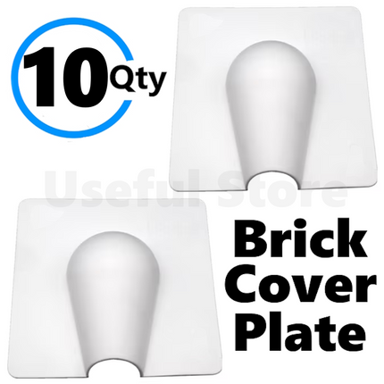 10 Brick Buster Plate Cable Wall Entry Tidy Cover Exterior Outdoor Coaxial WHITE