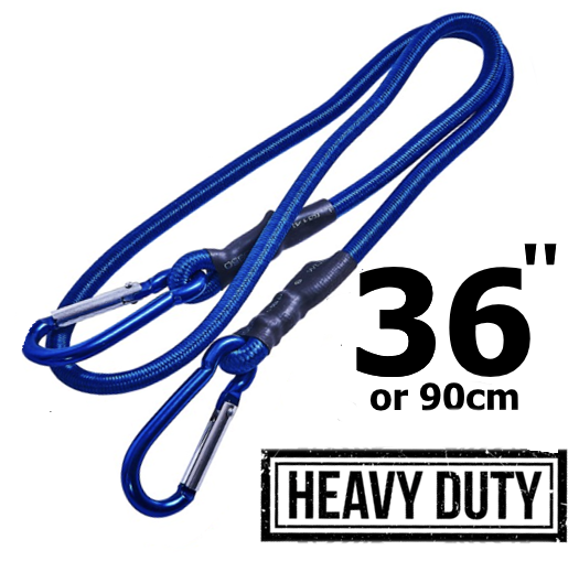 Heavy Duty 36" / 90cm Bungee Cord Clips Strap Tie Rope Carabiner Spring Loaded