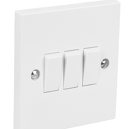 Switched Plug Sockets White Plastic UK Light Electrical Wall Socket 13 Amp