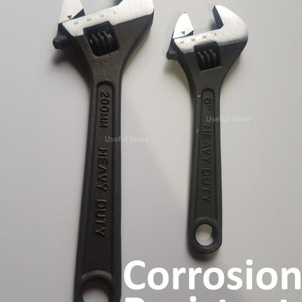 Adjustable Heavy Duty Wrench Tool Set 6" inch & 8" inch Anti Corrosion Spanner