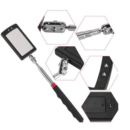 Telescopic Light Inspection Mirror With 2 Bright LED Grip Extends 29-87cm UK